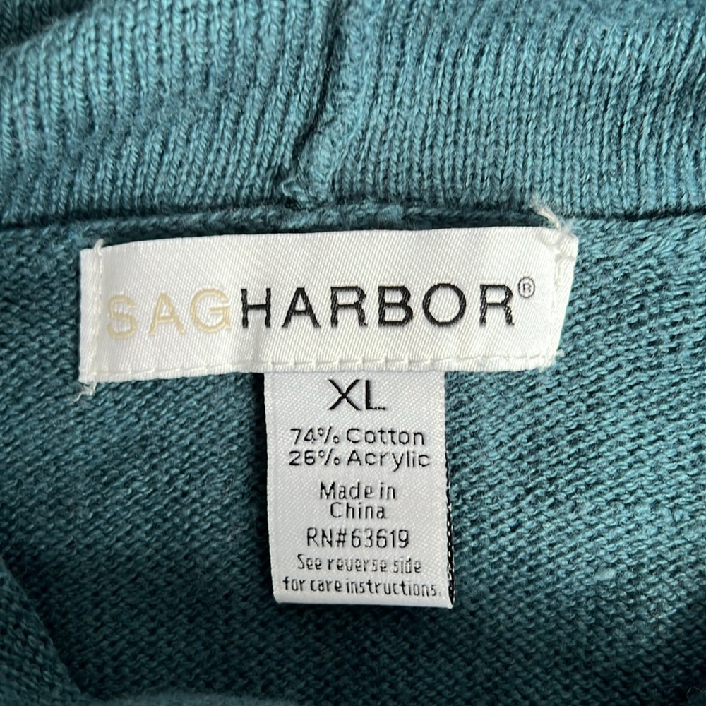Sag Harbor Greenish Loose Turtleneck Soft Sweater - XLARGE - Picture 5 of 6